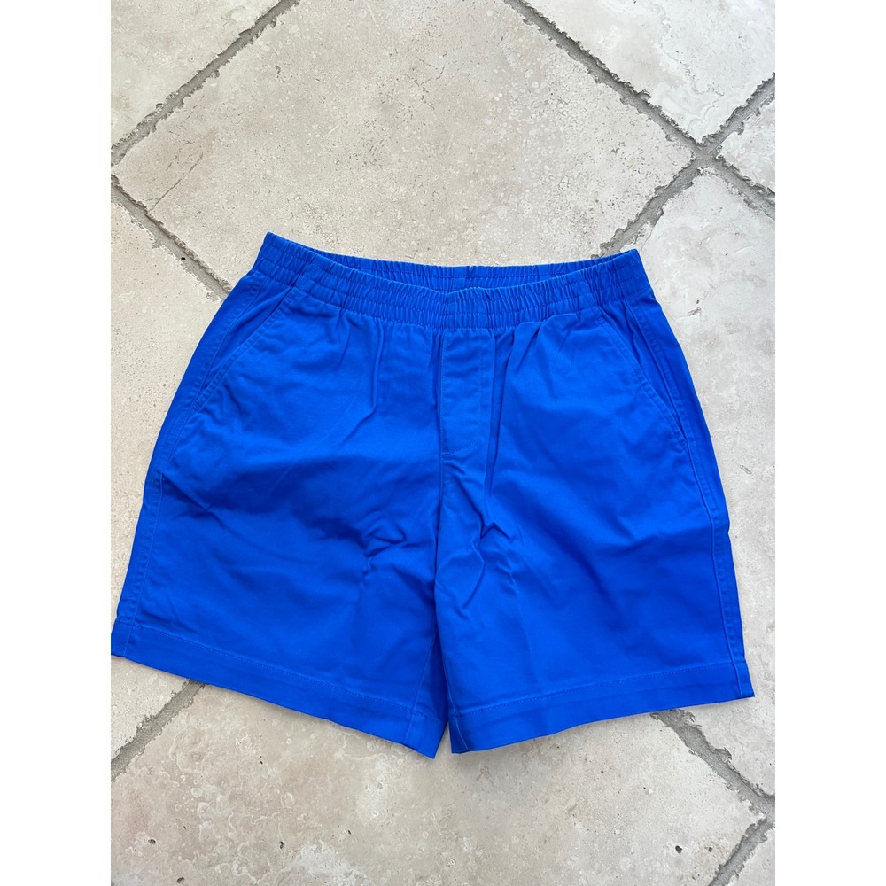 NEW Lands End Womens 4 petite 7in Chino Short Royal Cobalt Blue Mid Rise Stretch